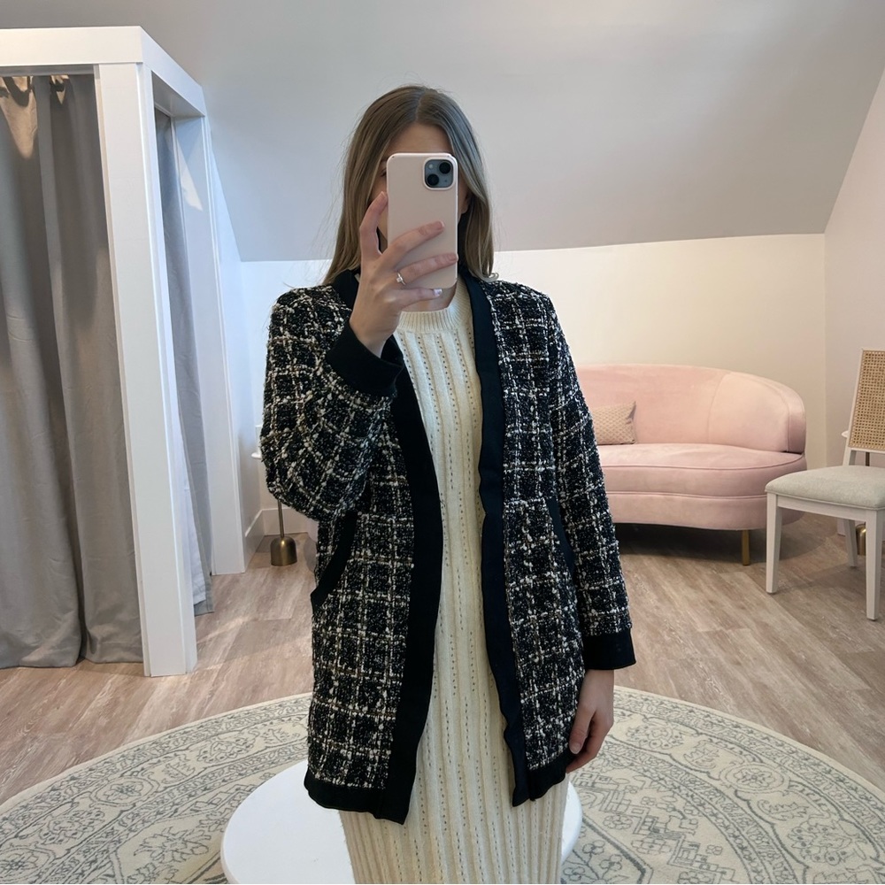 Lena tweed open jacket